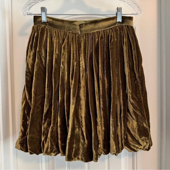 NEW Rebecca Taylor 4 Golden Velvet Mini Skirt ~ Bubble Hem Party Festive - Picture 3 of 8